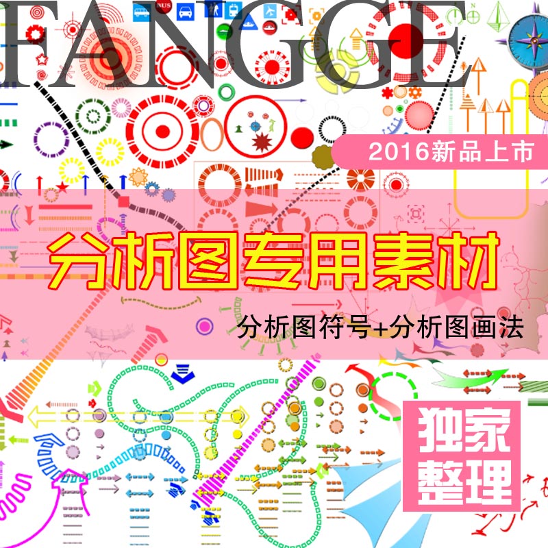 彩色平面分析图常用符号PS素材 PSD分层素材 园林景观设计素材