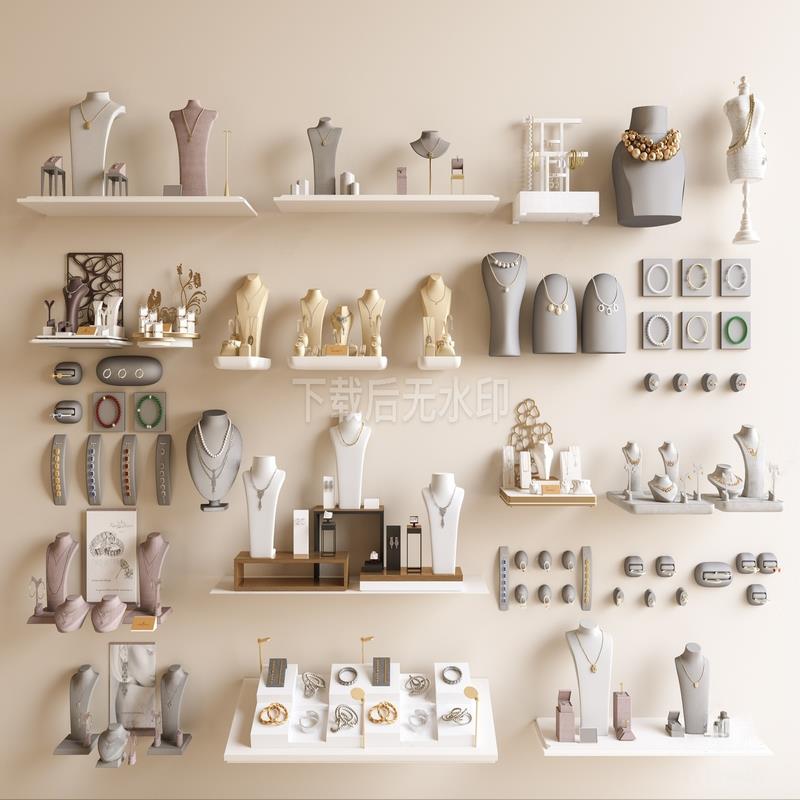 草图大师SU模型珠宝店首饰首饰收纳盒珠宝展示台珠宝盒珠宝模特