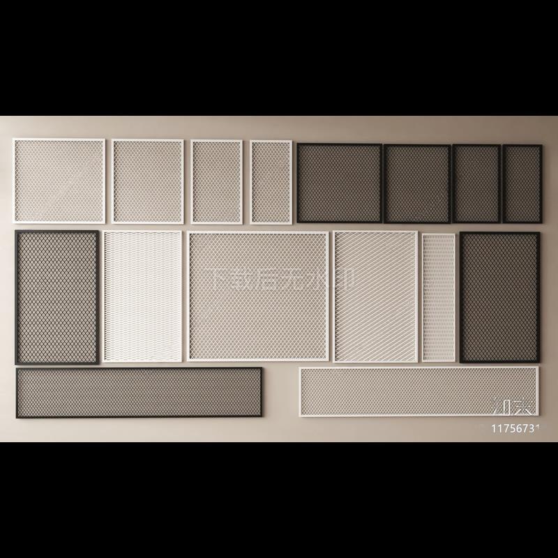 现代栅栏 铁丝网 铁丝网篙笆 防护网 围墙 防护栏草图大师SU模型