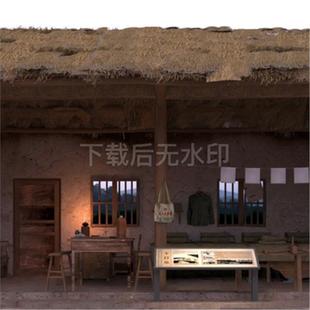 中式展厅 记忆馆展厅 年代老屋 怀日老物件 家具草图大师SU模型