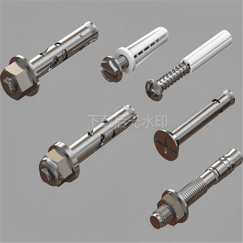 现代五金构件 锚栓 膨胀螺丝 膨胀栓 化学锚栓螺钉草图大师SU模型