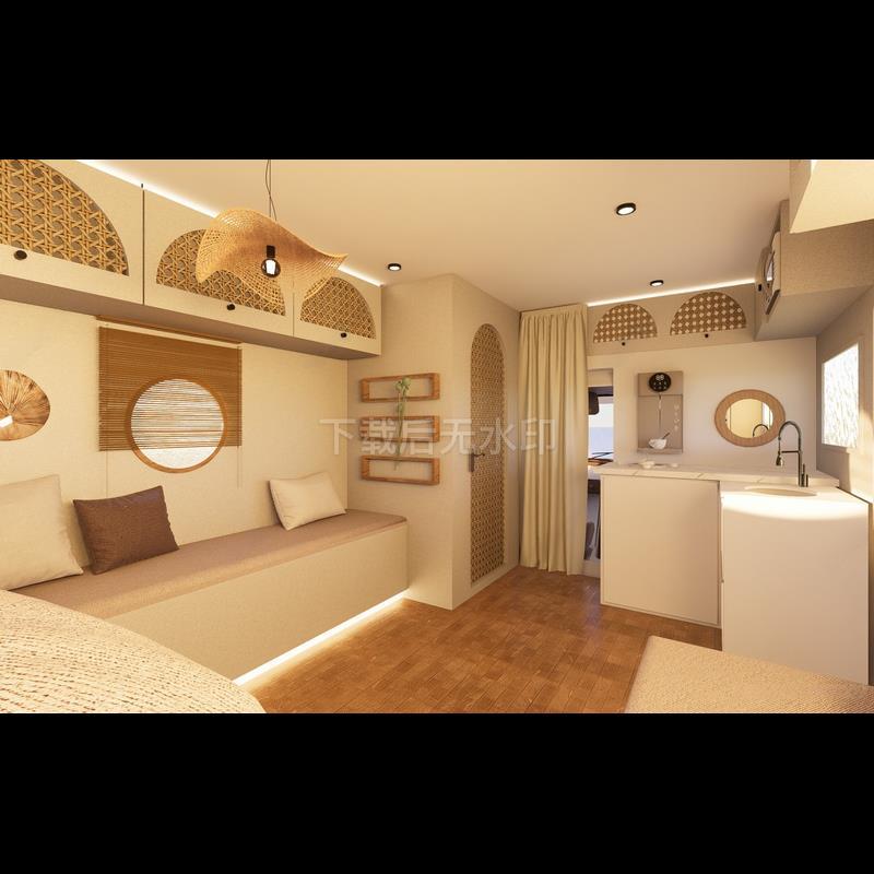 现代房车室内布置 房车装饰 房车软装 房车民宿 草图大师SU模型