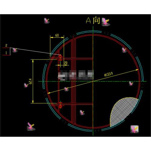 丝网除沫器CAD图纸 总图 主视图 平面图 等