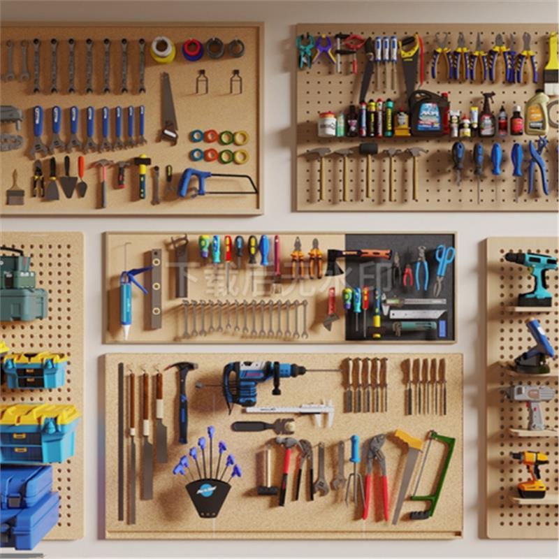 现代工具 洞洞板 工具 墙钳子 电钻螺丝刀 木工草图大师SU模型