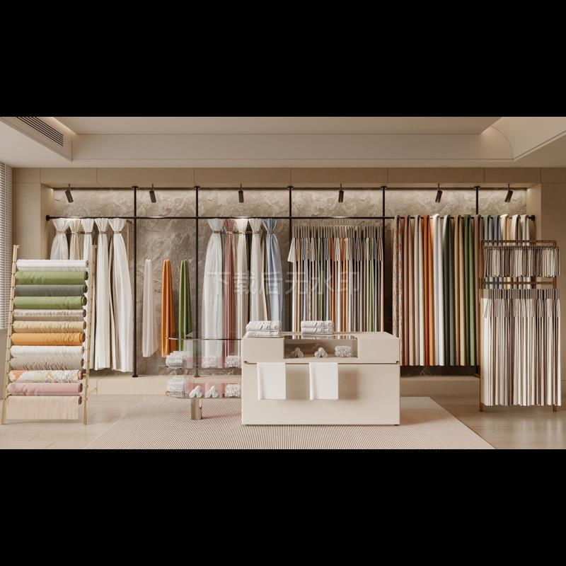 现代布料 布艺 布匹 彩色布料 展示架 布料展示柜草图大师SU模型