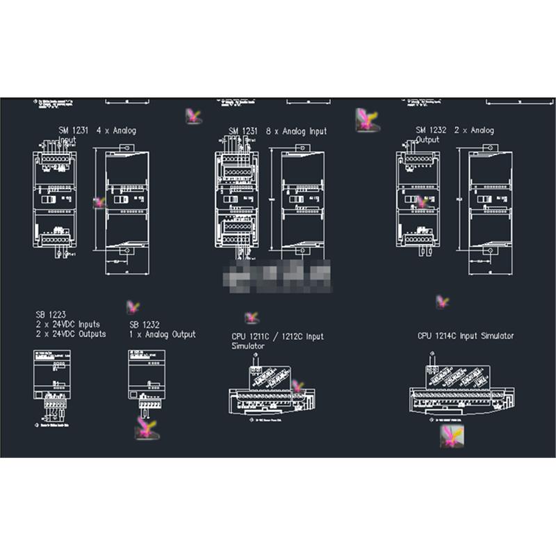 西门子S7-1200各型号模块及扩展模块电气原理图CAD图纸