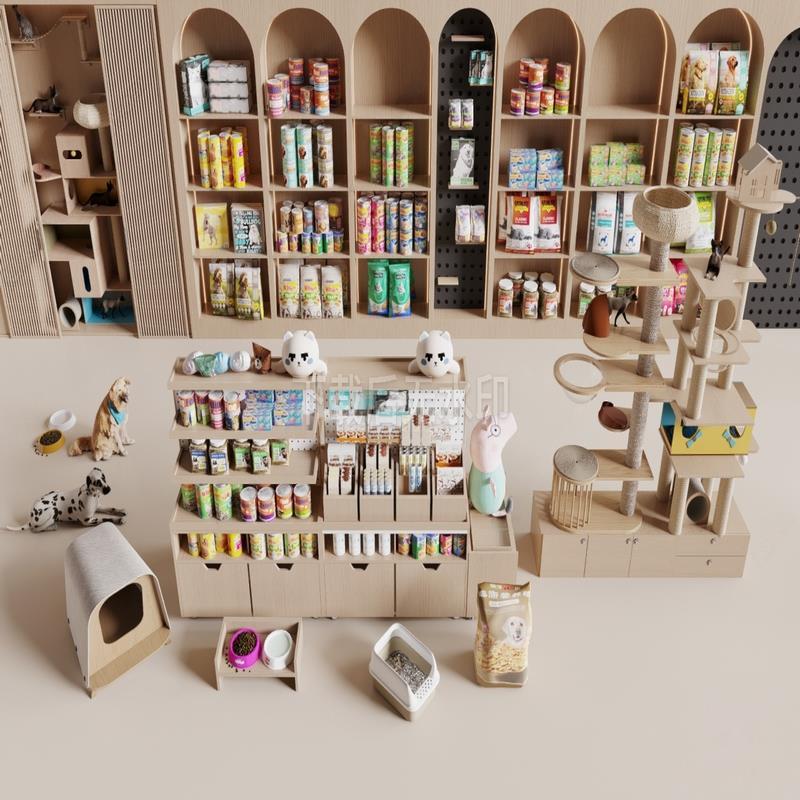 草图大师 SU模型 宠物用品 宠物用品猫爬架 猫粮 狗粮 宠物窝