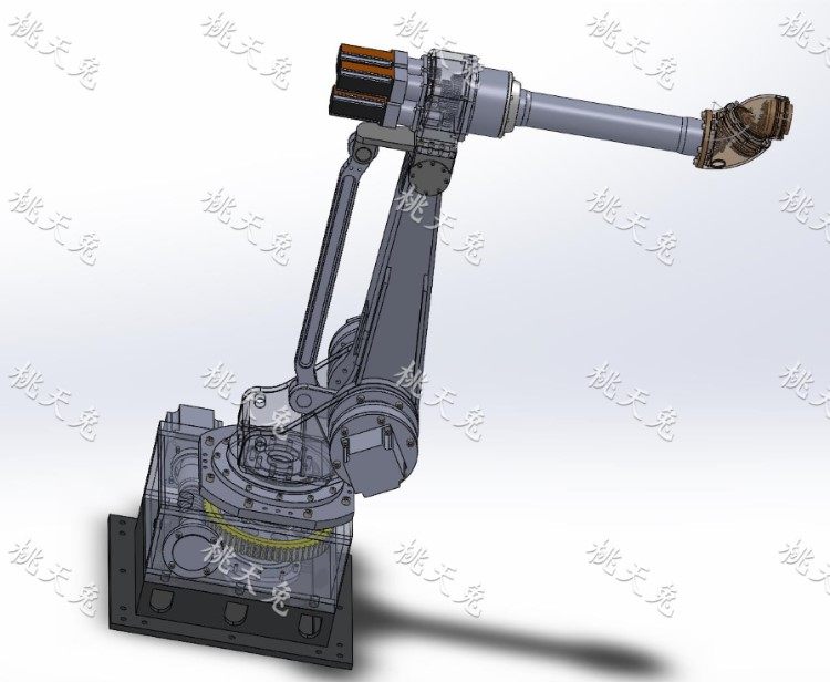 6六轴机器人6六自由度工业机器人机械手臂设计cad图纸3D图纸素材