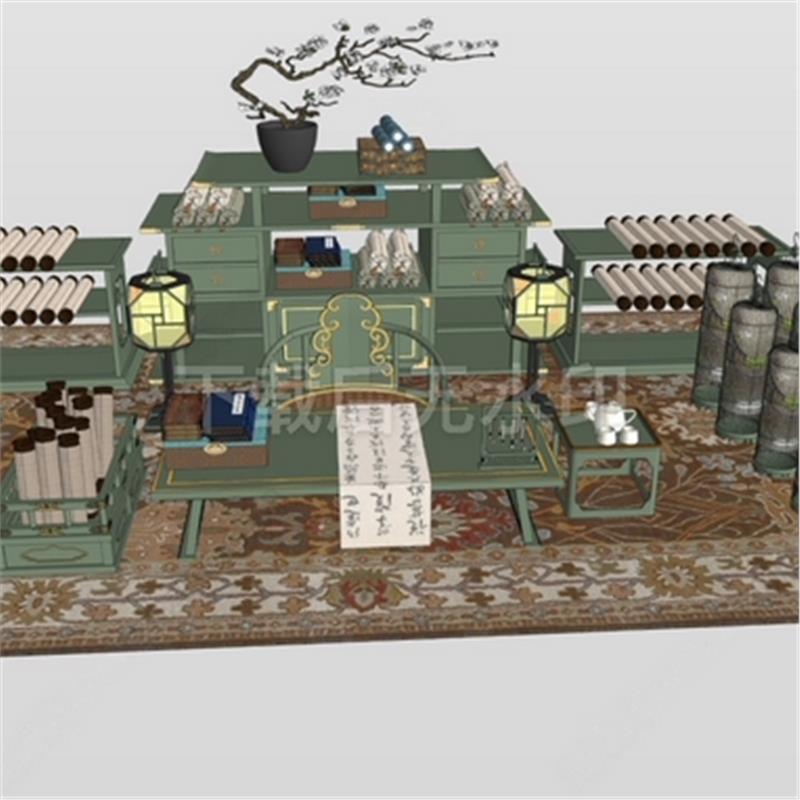 中式轻奢影视 影视陈设 古装陈设 道具 古装场景草图大师SU模型