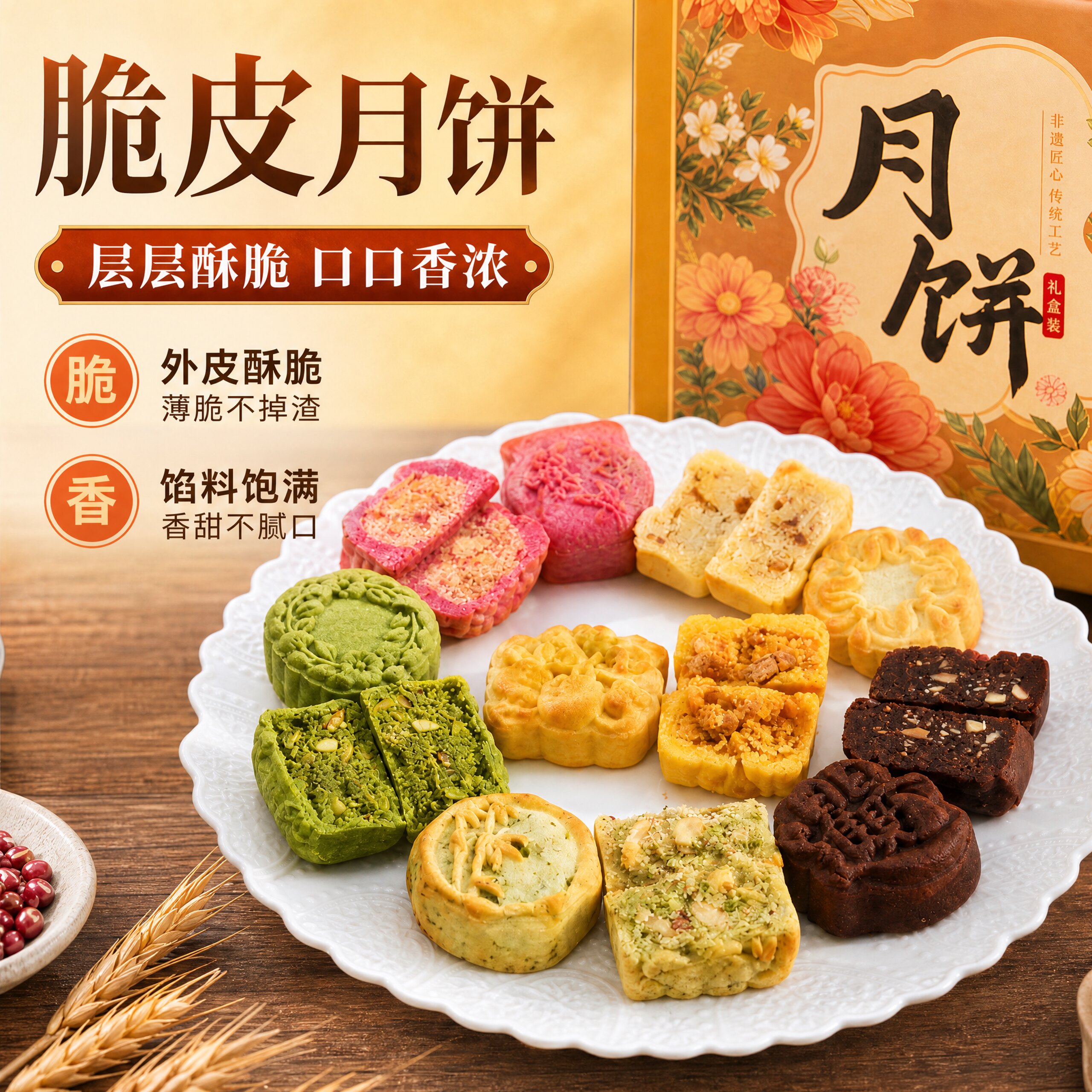 2026新品开心果脆皮月饼源头工厂