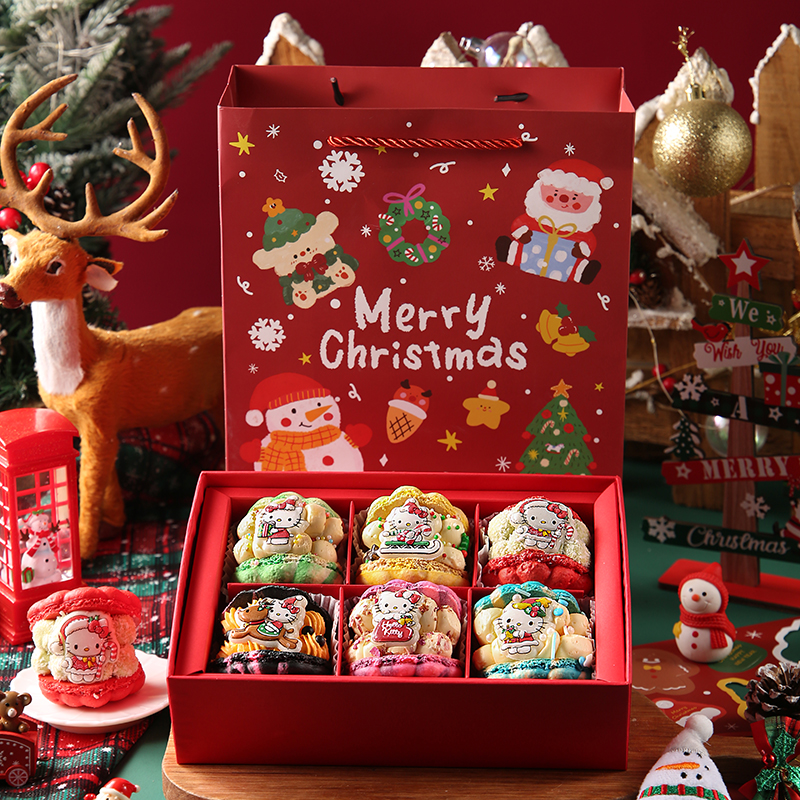 莫琳烘焙kitty猫圣诞马卡龙生日蛋糕礼物礼盒送女孩子圣诞节饼干