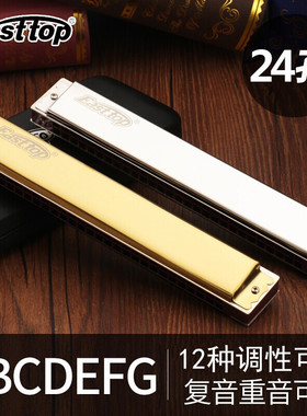 EASTTOP东方鼎24孔复音口琴C调T2403初学入门成人儿童课堂教学款