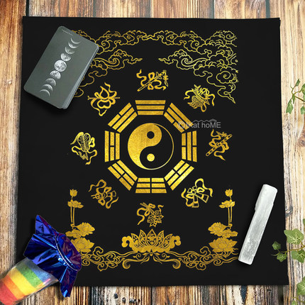 祥云金莲花太极桌布塔luo罗布tarot推牌布牌阵背景布仪式布祭坛布