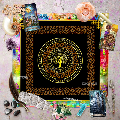 凯尔特生命树祭坛布塔罗牌桌布推牌布水晶阵runic tarot reading