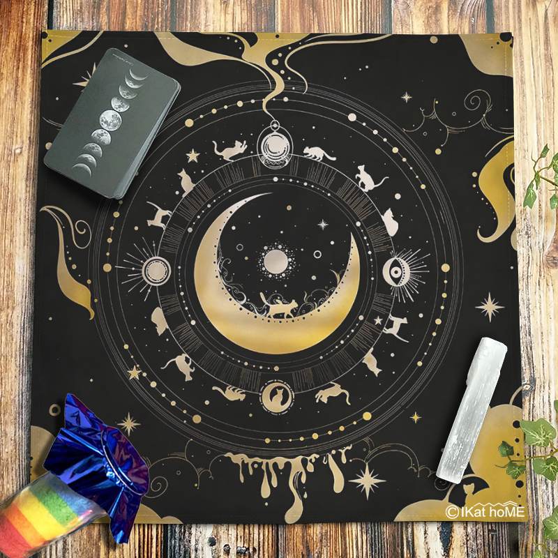 月相行星宫位塔罗牌桌布绒布推牌布星座布桌游背景布仪式布祭坛布