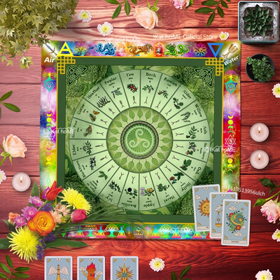 凯尔特树字母Ogham塔罗牌桌布推牌布塔牌罗布水晶仪式祭坛布定制