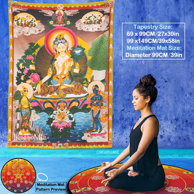 白度母唐卡挂画挂布挂毯客厅玄关佛堂民宿装饰背景布White Tara