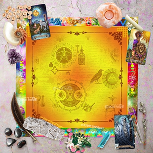 Lenormand雷诺曼卢恩符文桌布塔罗牌推牌布卡牌布三重月祭坛布