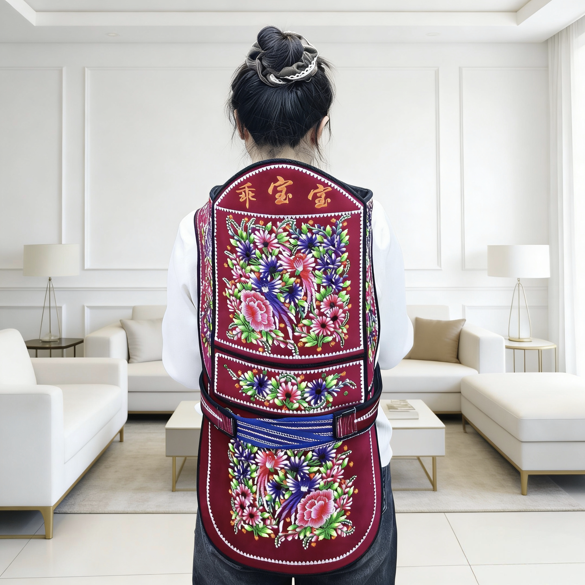 贵州婴儿背带背袋背扇背衬背条背裙刺绣老式轻便多功能软四季通用