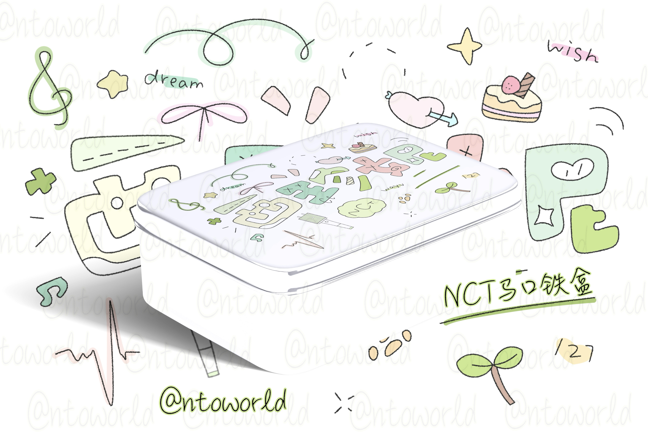 nct铁盒nct周边铁盒ins追星高颜值桌面小卡吧唧谷子收纳盒物料