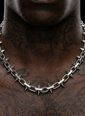 PUNK 原创小众设手工链古巴链锁骨链项链男女个性夸张重工配饰