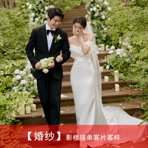 2026年影楼婚纱照新样片情侣白纱森系婚礼主题摄影客片样照062