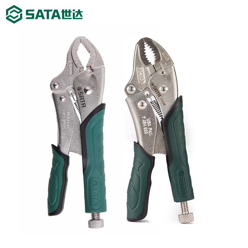 世达工业级大力钳夹管子钳子直口固定钳圆口C型大力钳子10寸71101