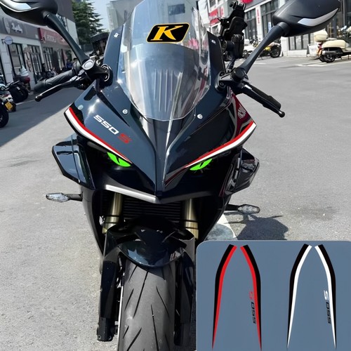 适用钱江赛550S改装车头眼睛拉花