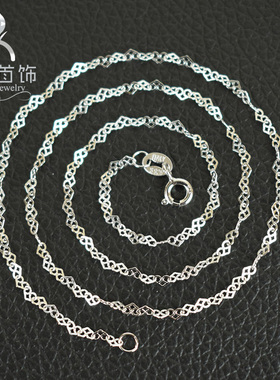 S925纯银心型链日韩版创意女生锁骨链无吊坠单链子短款银项链正品