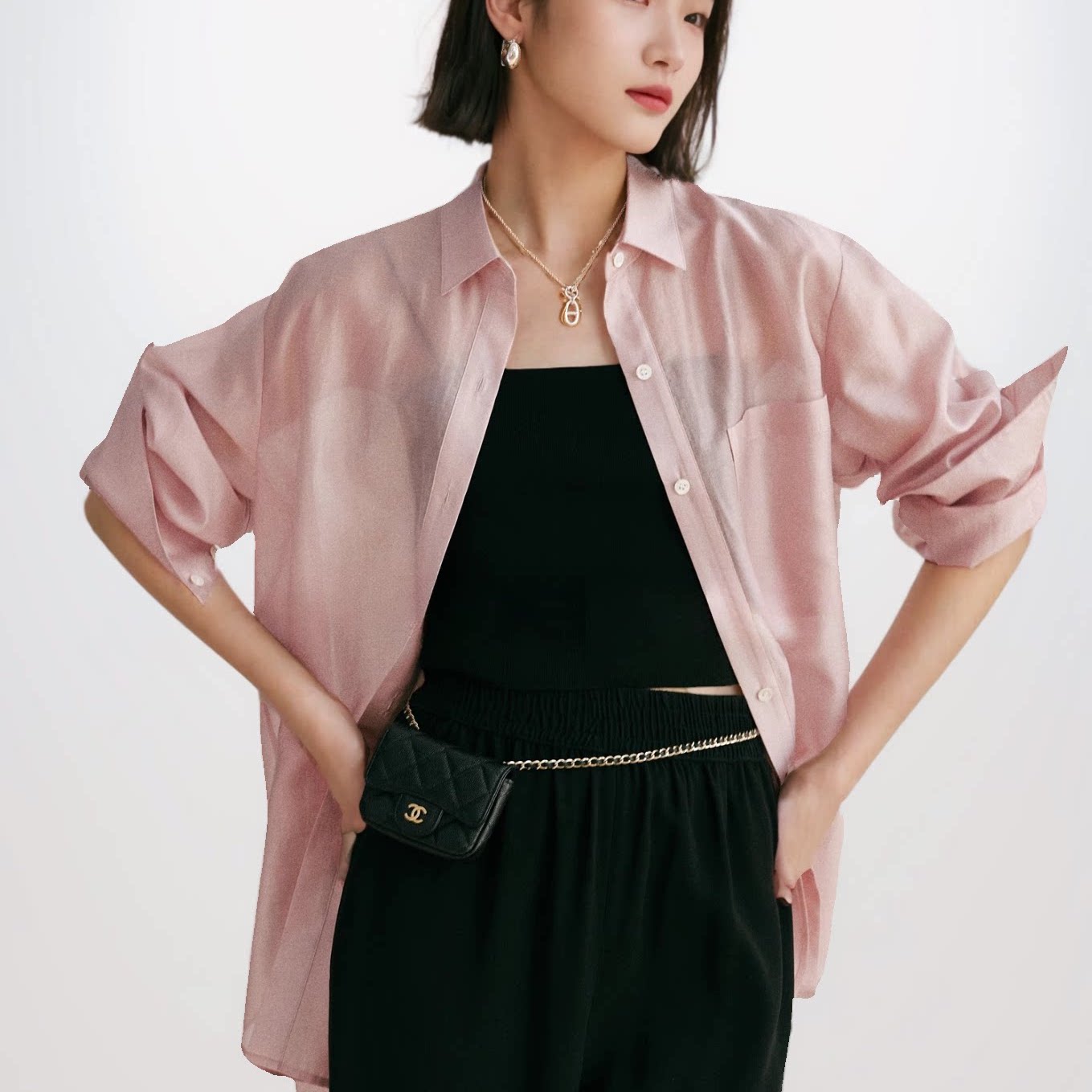 玖月法式白色衬衫女夏季薄款设计感小众高级感防晒衬衣外套上衣