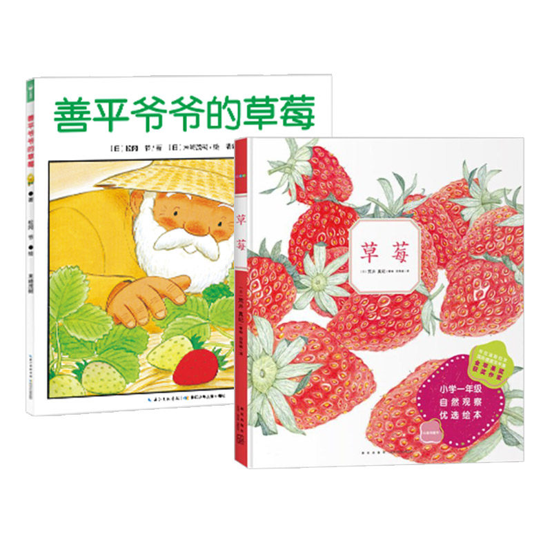 草莓系列绘本全2册善平爷爷的草莓 草莓心喜阅绘本馆获奖平装海豚绘本