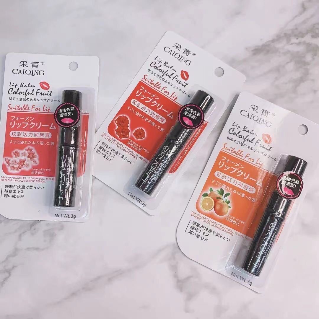 采青炫彩活力润唇膏女变色口红持久补水保湿滋润护唇膏粉橙酒红色