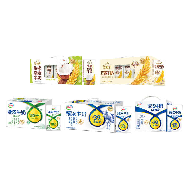 伊利+臻浓高钙/臻浓牛奶/臻浓mini/谷粒多燕麦/生椰燕麦+MS+6月图片