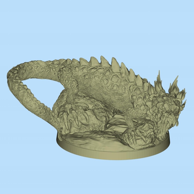 【怪兽】石化蜥蜴Basilisk 大型怪兽中立生物DND跑团桌游棋子模型
