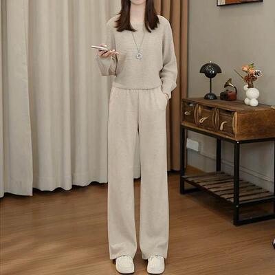 黑色窄版糯裤米女秋冬加绒2025新款小子高腰直筒阔PHT裤管个休闲