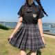 原创碳灰JK制服裙正版 暗黑百褶裙短裙 格裙全套日系学院风夏季