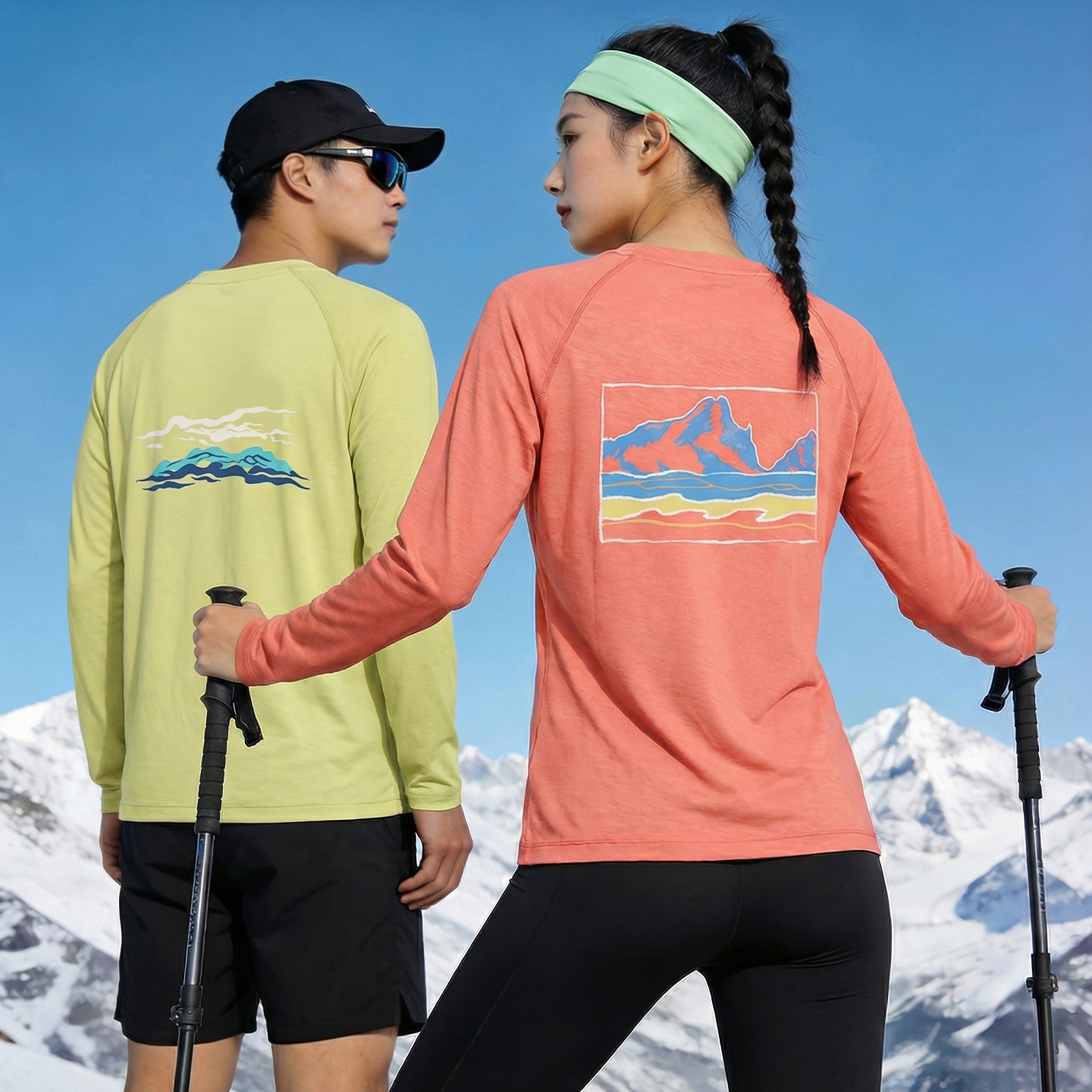 灰壳美利奴羊毛速干衣印花t恤