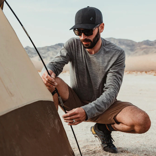 灰壳美利奴羊毛速干衣登山运动长袖户外男徒步吸汗打底衫滑雪内衣