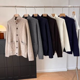 核桃家 日系男女装舒芙蕾毛衣外套慵懒宽松休闲针织开衫 480023