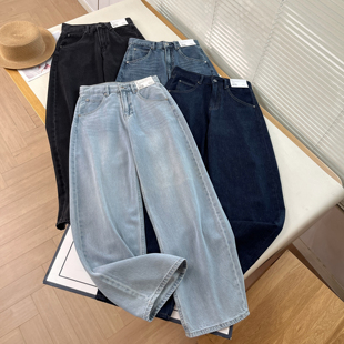 核桃家 男女装宽松廓型牛仔裤镰刀弯刀裤水洗显瘦长裤子 R479000