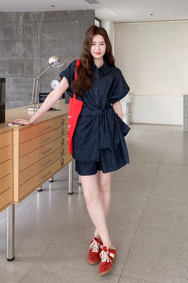 现货2025夏季休闲显瘦牛仔套装2C326-W536-P155-K228,女装套装/套裙,2C326