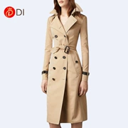 Mùa xuân 2019 và khí hậu mới của Anh khí thời trang châu Âu và Mỹ áo gió nữ dài phần eo thon - Trench Coat