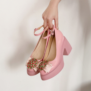 公主风水钻玛丽珍鞋 小个子 女增高女士尖头12cm超高跟厚底单鞋