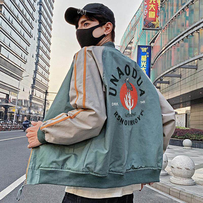 潮流港风夹克男士学生宽松春秋季工装外套褂子韩版棒球服春装男装