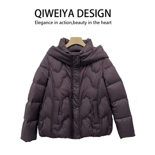 加厚保暖外套时尚 连帽羽绒服女冬季 鹅绒服 0008短款 戈美