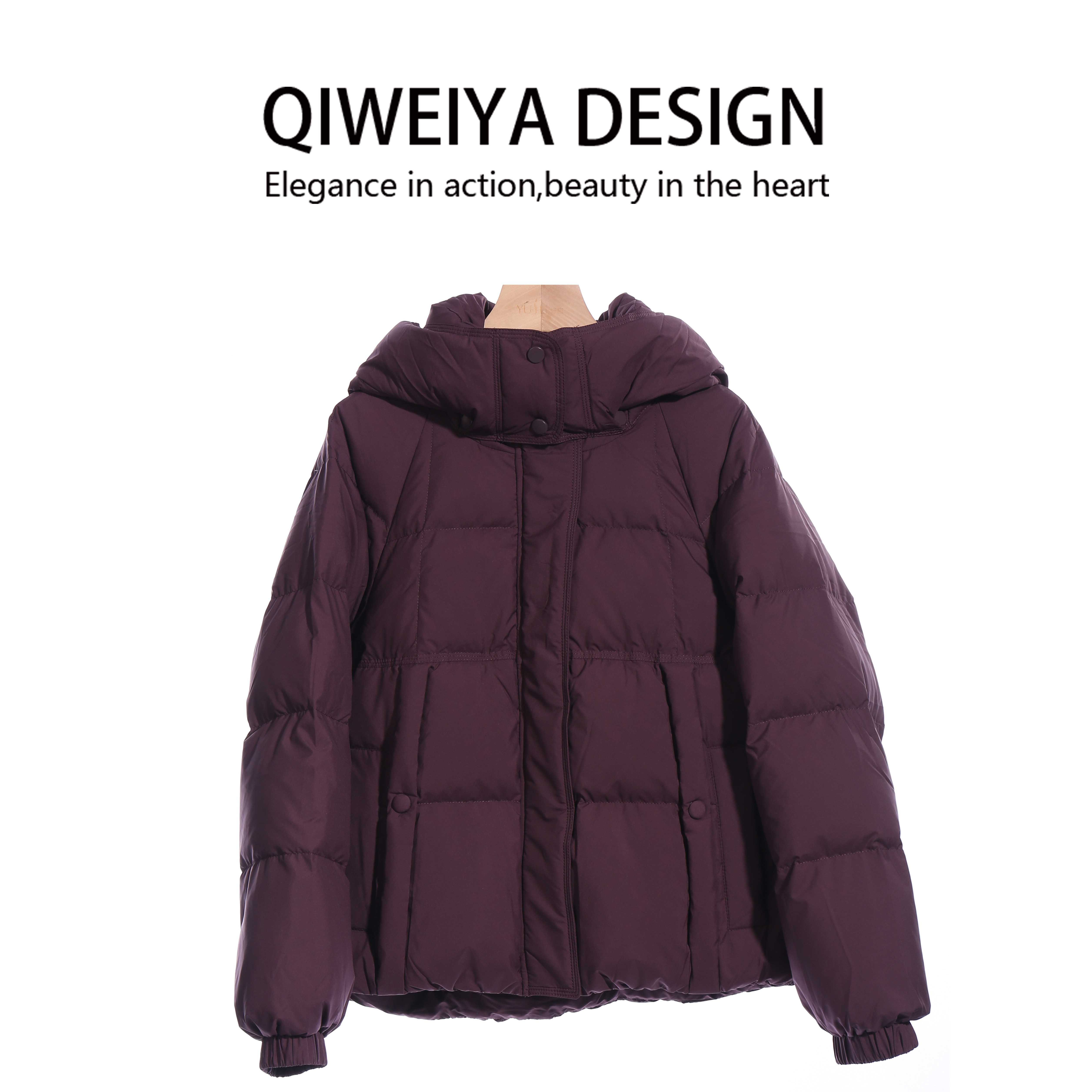 戈美 0025短款羽绒服女冬季2025年新款小个子时尚白鹅绒面包服