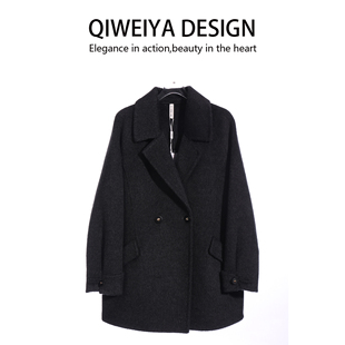 名紫MW5806L时尚休闲显瘦减龄宽松中长款羊毛大衣2025冬季新女装