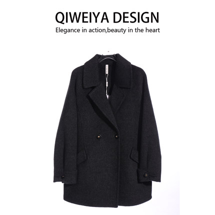 名紫MW5806L时尚休闲显瘦减龄宽松中长款羊毛大衣2025冬季新女装