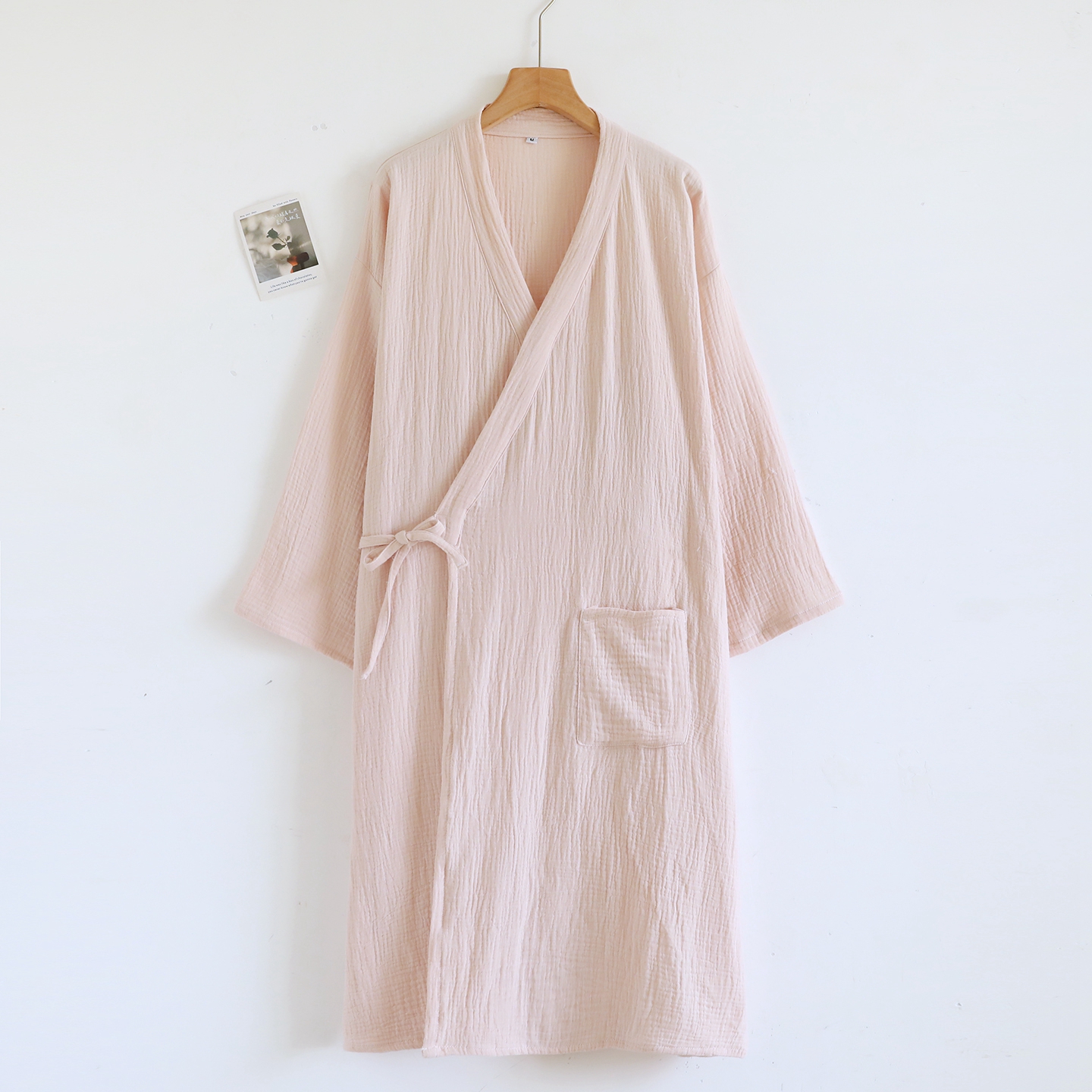 情侣中长款纯棉浴衣可穿式浴巾