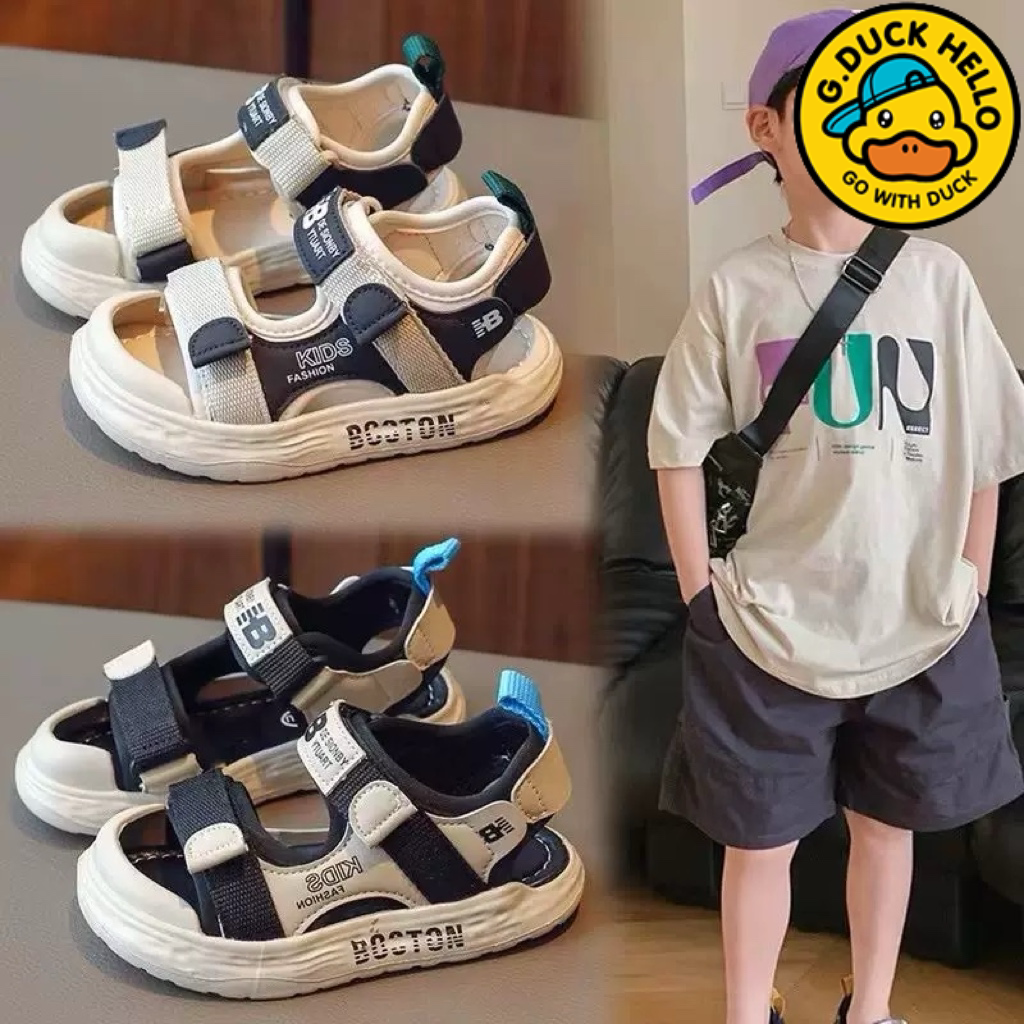 小黄鸭男童凉鞋夏款2026新款儿童鞋沙滩鞋中大童防滑男孩包头运动